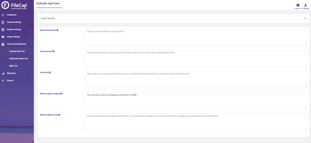 Outlook Mail Text | FileCap